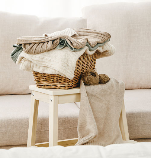 Lady with laundry